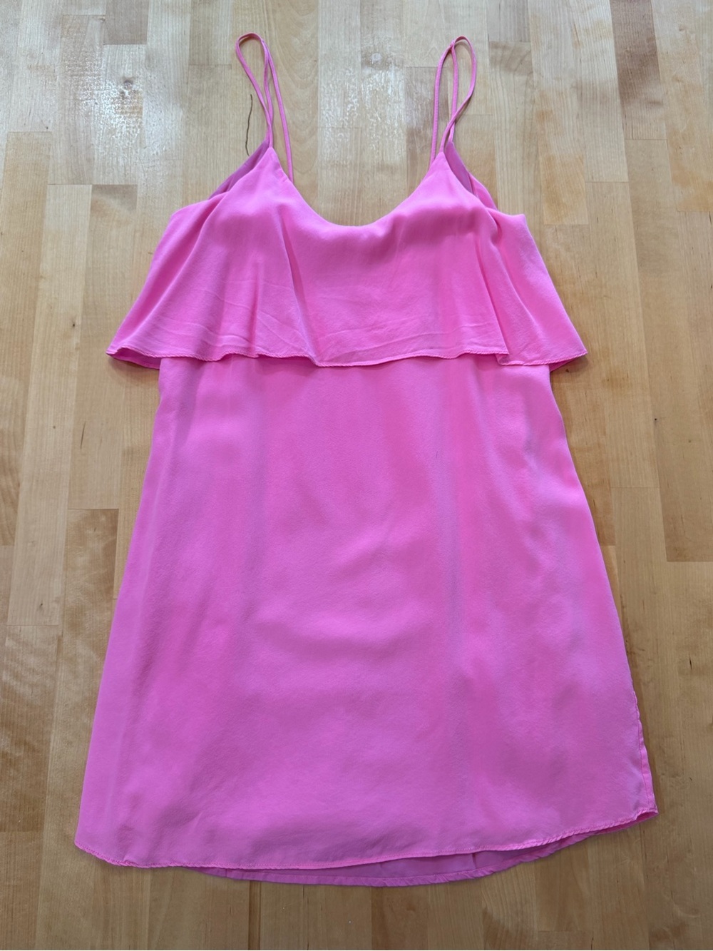 Rory Beca Silk Pink Ruffle Mini Dress